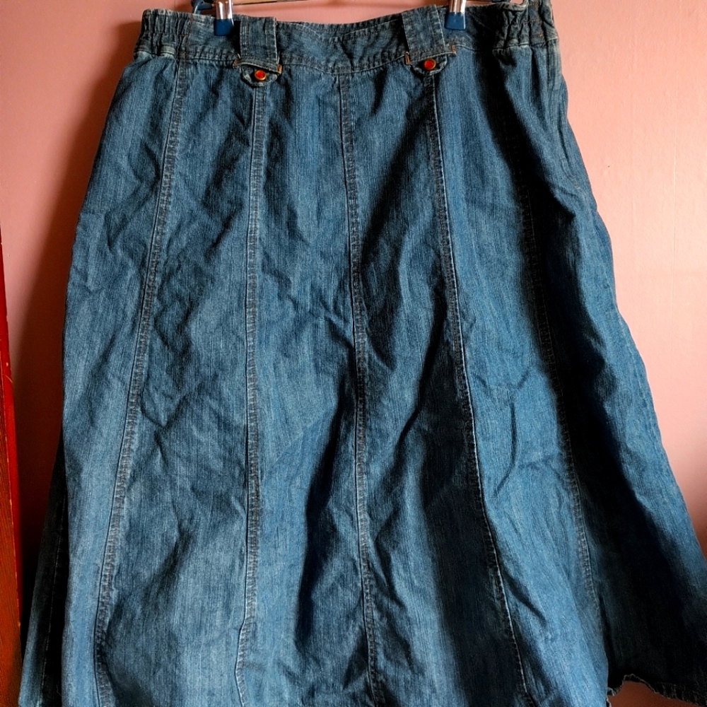 First issue by Liz Claiborne size 16w blue jean maxi skirt